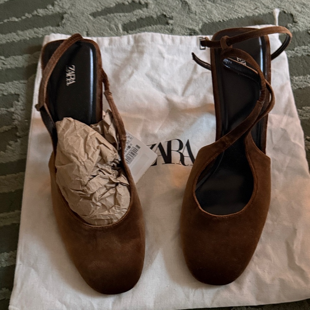 Zara Women's Elegant Brown Heels
